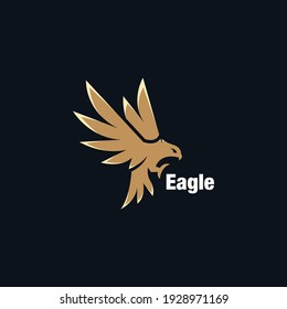 Hunting posting eagle design. Flying Eagle Golden Bird abstract Logo design vector template. Eagle Logotype concept icon. Vector high quality design