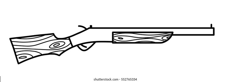 Hunting rifle contour vector