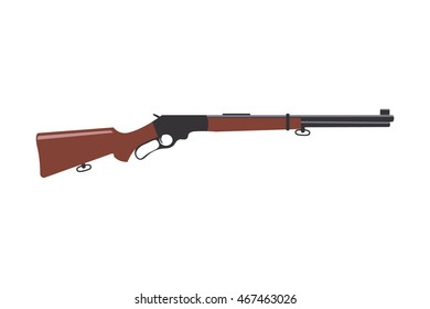 Hunting rifle in flat style, vector illustration on white background