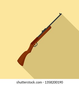 Hunting Rifle Icon. Flat Illustration Of Hunting Rifle Vector Icon For Web Design