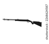 Hunting Rifle logo template. Unique and fresh muzzle loader rifle vector. Great to use as your hunting activity. 
