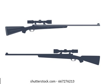 Hunting Rifle Optical Sight Sniper Rifle Stock Vector Royalty Free Shutterstock