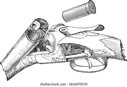 Fusil de caza sin perro y con extractor automático, del Diccionario de Palabra y Cosas, 1888.