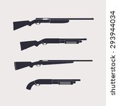 Hunting rifles, shotguns, carbine, isolated, vector illustration, eps10, easy to edit