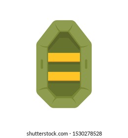 Hunting rubber boat icon. Flat illustration of hunting rubber boat vector icon for web design