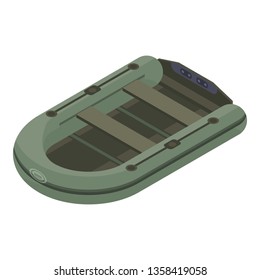 Hunting rubber boat icon. Isometric of hunting rubber boat vector icon for web design isolated on white background