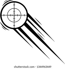 Hunting Scope Sight Shooting Target Motion Moving Effect With Speed Line Trails
