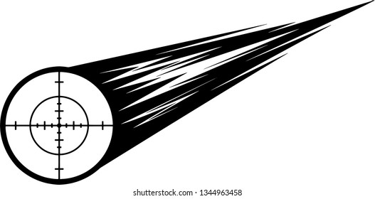 Hunting Scope Sight Shooting Target Motion Moving Effect With Speed Line Trails