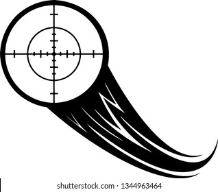 Hunting Scope Sight Shooting Target Motion Moving Effect With Speed Line Trails