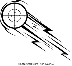 Hunting Scope Sight Shooting Target Motion Moving Effect With Speed Line Trails