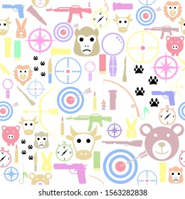 hunting seamless pattern background icon.