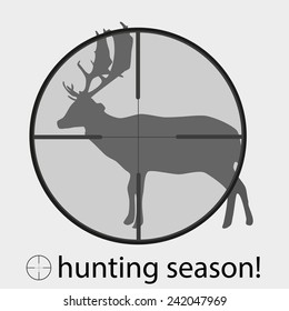 Hunting Season With Deer In Gun Sight Eps10