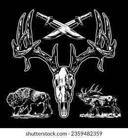 hunting season skull bison deer antelop moose big buck elk