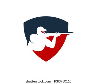 Hunting Shield Icon Logo Design Element