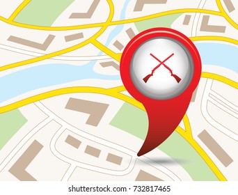 Hunting shot gun icon. Vector illustration