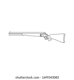 hunting shotgun, vector on white background