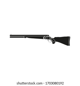 hunting shotgun, vector on white background