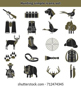 Hunting simple icons set