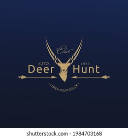 Hunting skull deer with cross arrow  logo and clothing