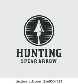 Hunting Spear Arrow Classic Vintage Logo Design Vector