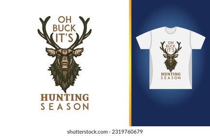 Jagd auf T-Shirt-Design und Vektorgrafik
