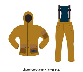 Hunting suit in flat style, vector illustration