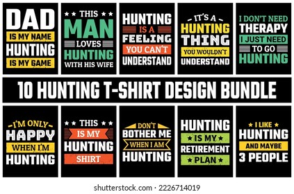 Hunting T Shirt Design Set Vector