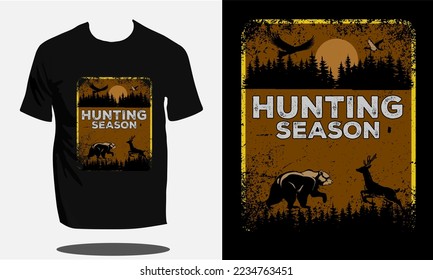 Hunting T shirt Design or Hunting shirt design or Hunting Vector, Hunting t shirt designs template