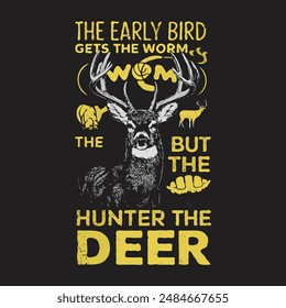 Hunting T shirt design vector set, Vintage hunting t-shirt template bundle