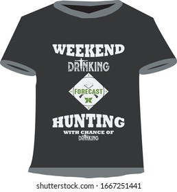 Hunting T- Shirt Design with wildlife 