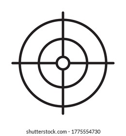 hunting target icon over white background, line style, vector illustration