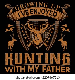 Hunting theme, slogan graphics, and illustrations with patches for t-shirts and other uses.