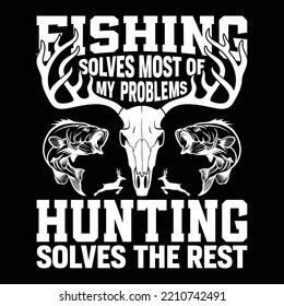 Hunting theme, slogan graphics, and illustrations with patches for t-shirts and other uses.
