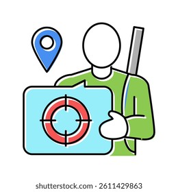 hunting tourism color icon vector. hunting tourism sign. isolated symbol illustration