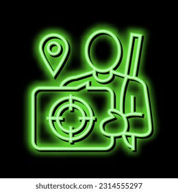 hunting tourism neon light sign vector. hunting tourism illustration