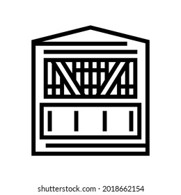 Jagen Turm Linie Symbol Vektor. Schild des Jagdturms. isoliertes Kontursymbol