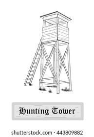Hunting tower - vector illustration. 
