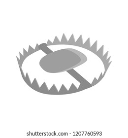Hunting trap color vector icon. Flat design