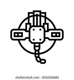 vector de icono de la línea de captura de caza. signo de trampa de caza. símbolo de contorno aislado ilustración negra