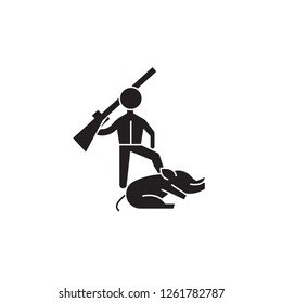 Hunting trophy black vector concept icon. Hunting trophy flat illustration, sign