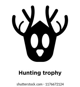 Hunting trophy icon vector isolated on white background, logo concept of Hunting trophy sign on transparent background, filled black symbol