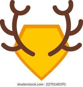 Ilustración vectorial de trofeo de caza. Los cuernos de ciervo.