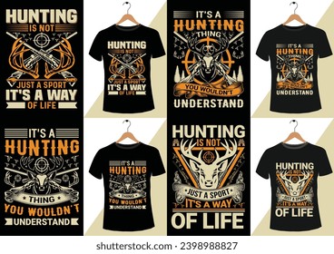 Jagd T-Shirt Design. Jagd T-Shirt, Funny Deer. T-Shirt, Umschläge, Aufkleber, Karten usw. Pro Vector