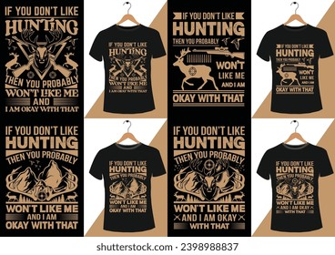 Jagd T-Shirt Design. Jagd T-Shirt, Funny Deer. T-Shirt, Umschläge, Aufkleber, Karten usw. Pro Vector