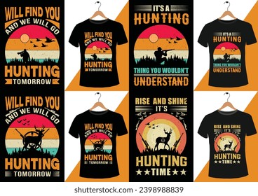 Hunting T-shirt Design. Hunting Tshirt, Funny Deer. T-Shirt, mugs, stickers, Cards, etc. Pro Vector