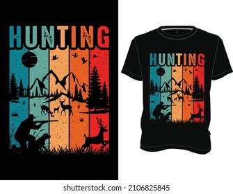 Hunting T-shirt Design Graphic Vector.