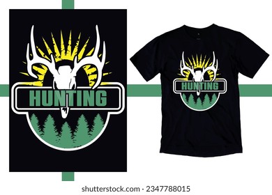 Hunting t-shirt design. retro vintage vector typography t-shirt design. Perfect for print items and bags, posters, cards, and vector illustrations. Isolated on black background.