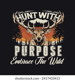 Hunting t-shirt design template! Hunting t-shirt vector