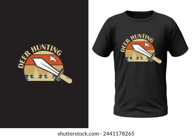Diseño de camiseta de caza y archivo vectorial