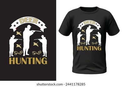 Diseño de camiseta de caza y archivo vectorial